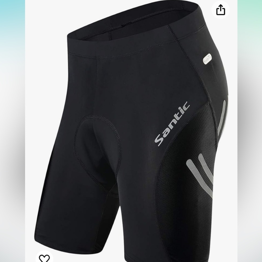 SANTIC NWOT Black Padded Cycling Shorts‎ Men's Size 3XL